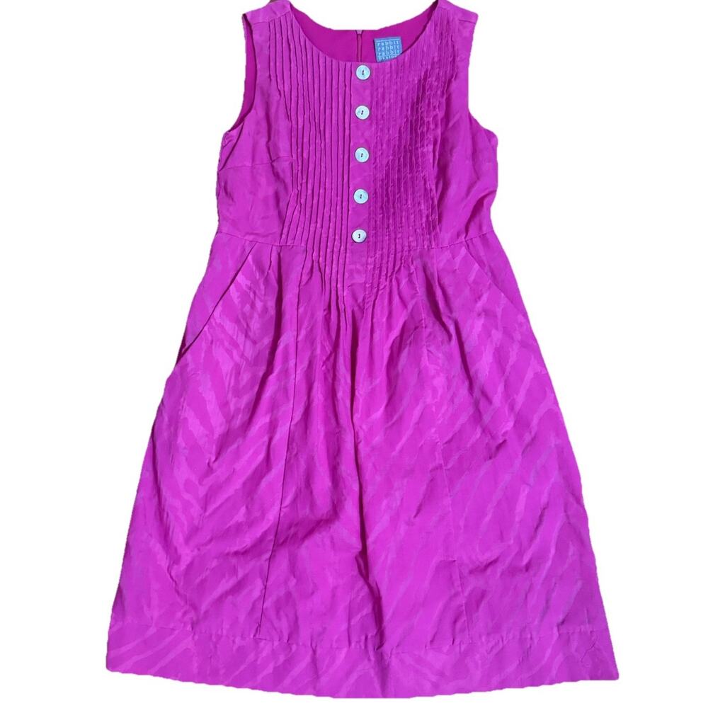 RABBIT RABBIT RABBIT DESIGNS Women’s Pink Midi Dress Fit & Flare Cotton Blend 8